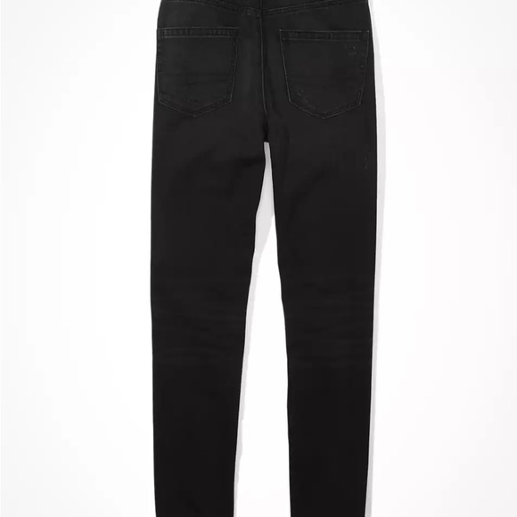 Black American Eagle high waist mom distressed boot cut jeans - Picture 3 of 12